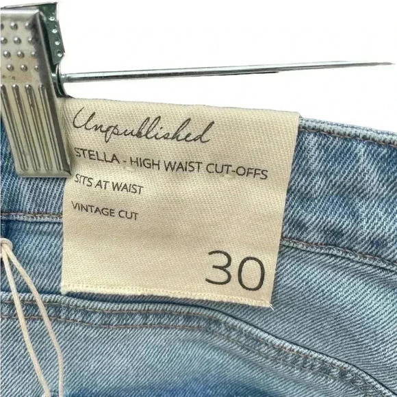 NWT Unpublished Stella denim High Waisted Shorts size 30 - Picture 5 of 7